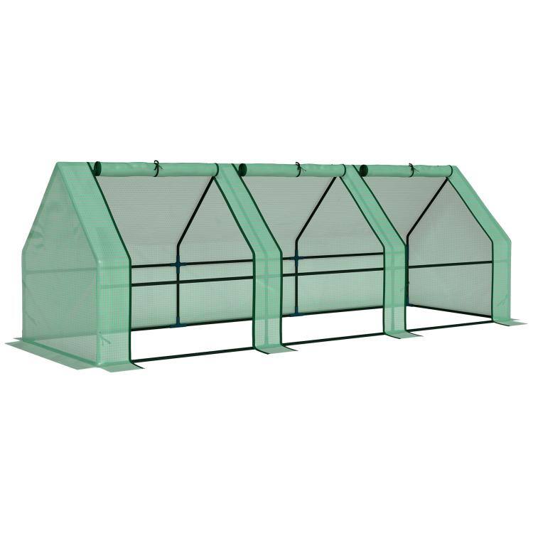 Alt View 10. PULUZ - 9' x 3' x 3' Portable Mini Greenhouse Outdoor Garden with Large Zipper Doors and Water/UV PE Cover - Green.