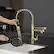 Alt View 6. Boyel Living - Contemporary Single Handle Gooseneck Pull Down Sprayer Kitchen Faucet Brushed Gold - Brushed Gold.