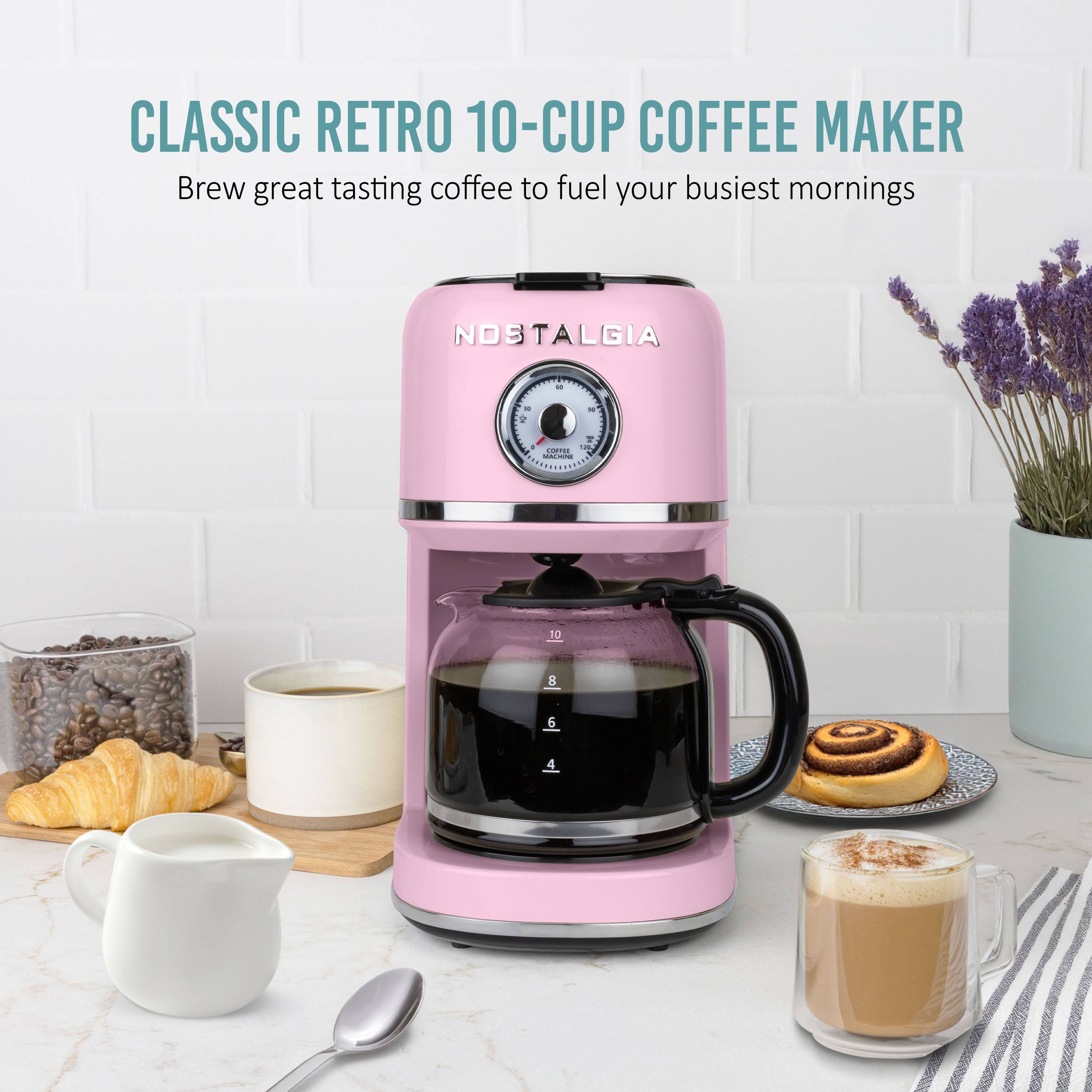 CLASSIC RETRO 10-CUP COFFEE MAKER  
Brew great tasting coffee to fuel your busiest mornings  

NOSTALGIA