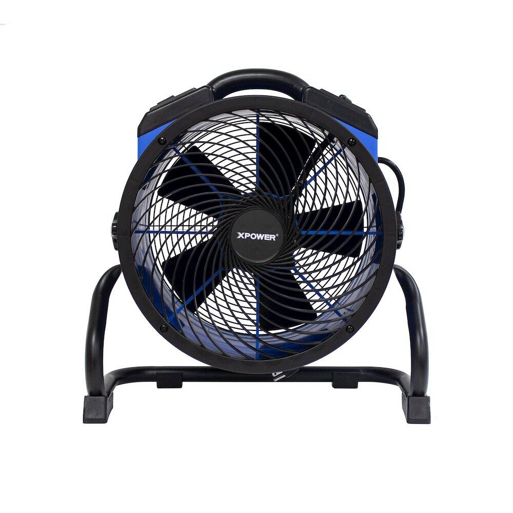 Back. XPOWER - 4 Speed Industrial Axial Air Mover, Blower, Fan - Blue.