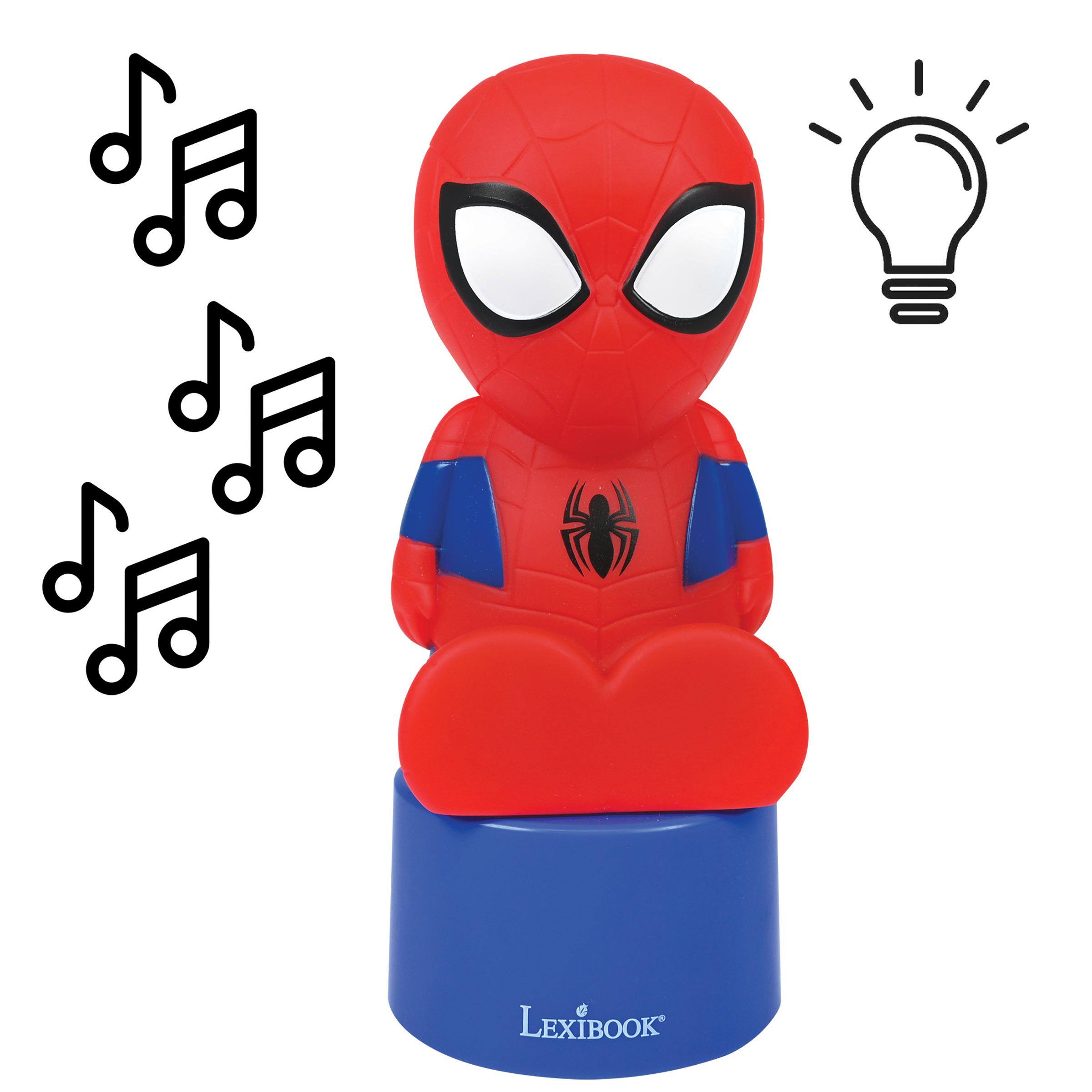 Alt View 2. Lexibook - Spiderman, Nightlight and Speaker for children's room, color change, soft light, battery operated, Blue/Red.