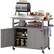 Front. Outsunny - Grill Cart w/ Stainless Steel Top, Solid Wood Outdoor Kitchen Island w/ Wheels - Gray.