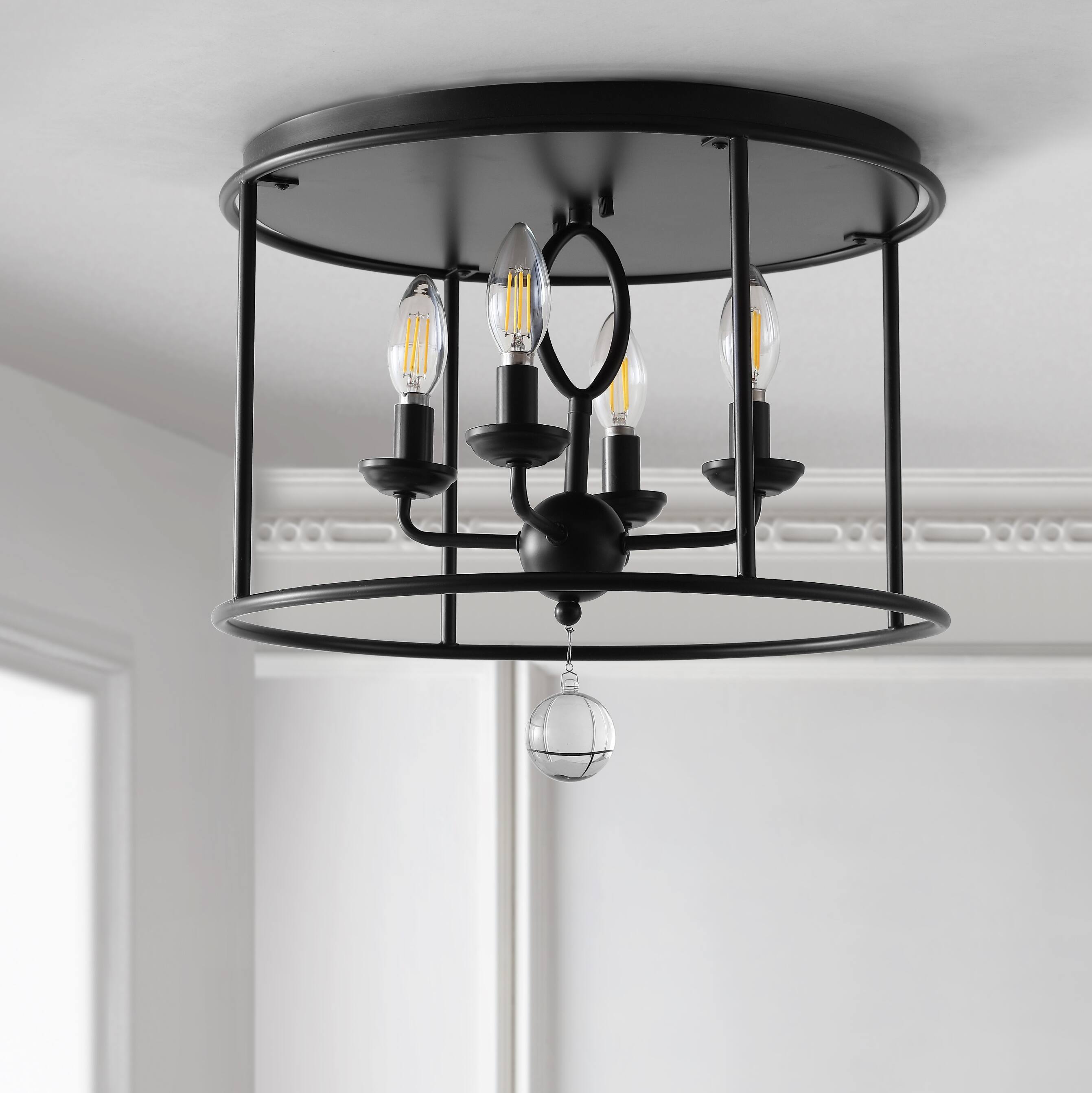 Alt View 5. Jonathan Y - Alma 16" Metal LED Flush Mount, Oil Rubbed Bronze - Oil Rubbed Bronze.