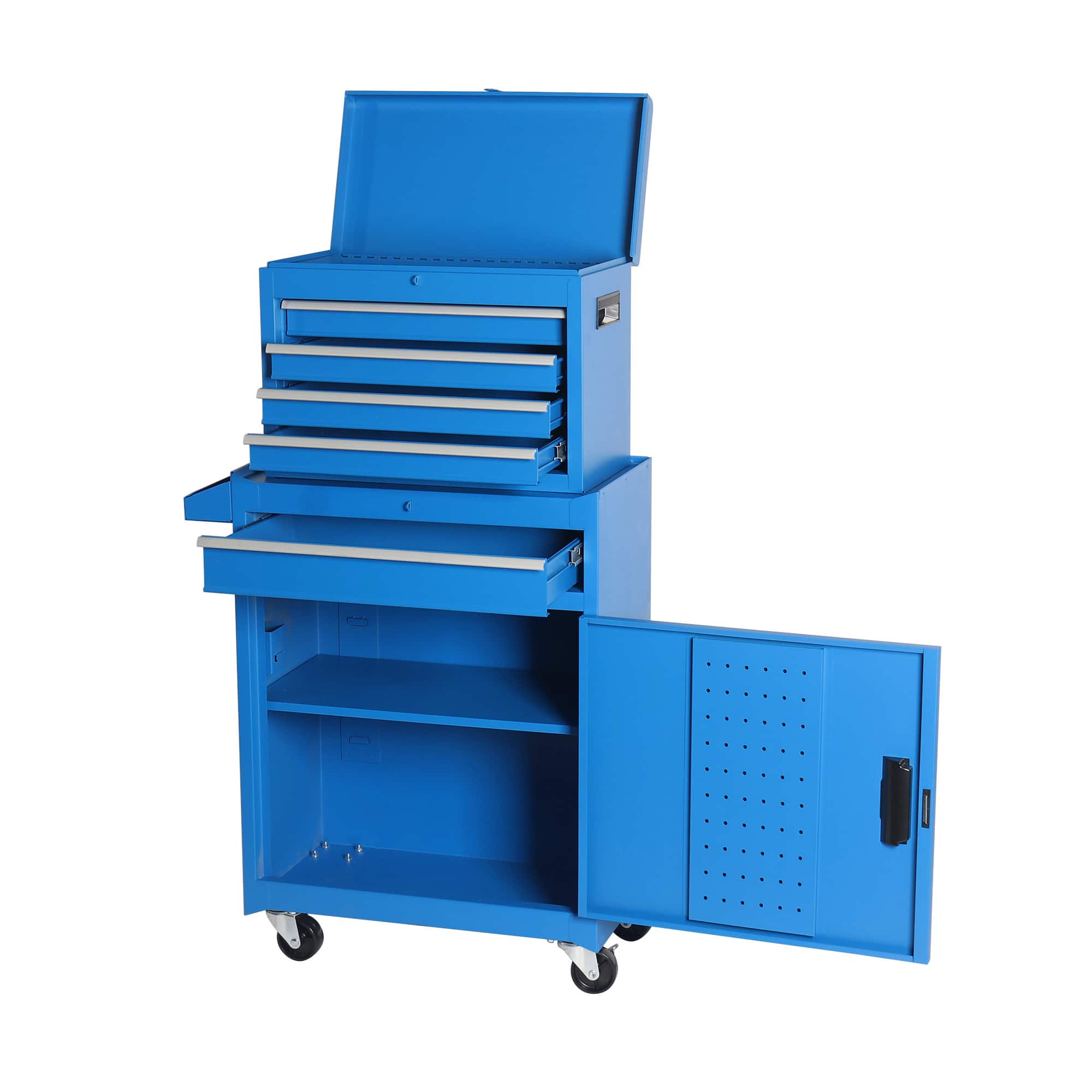 Boyel Living - Tool Chest, 5-Drawer Rolling Tool Storage Cabinet with Detachable Top Tool Box