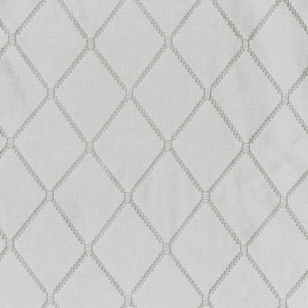 Back. BreeBe - Diamond Sheer Embroidered Window Scarf - Grey, White.