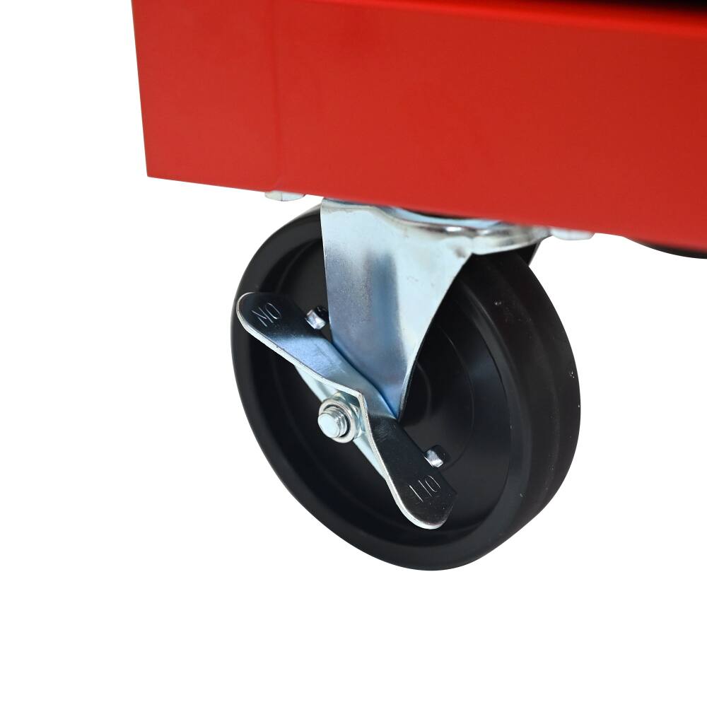 Alt View 6. JUJABU - 20" Rolling Metal 7 Drawers Tool Cabinet with Ball Bearing Drawer Slides-Red - Red.