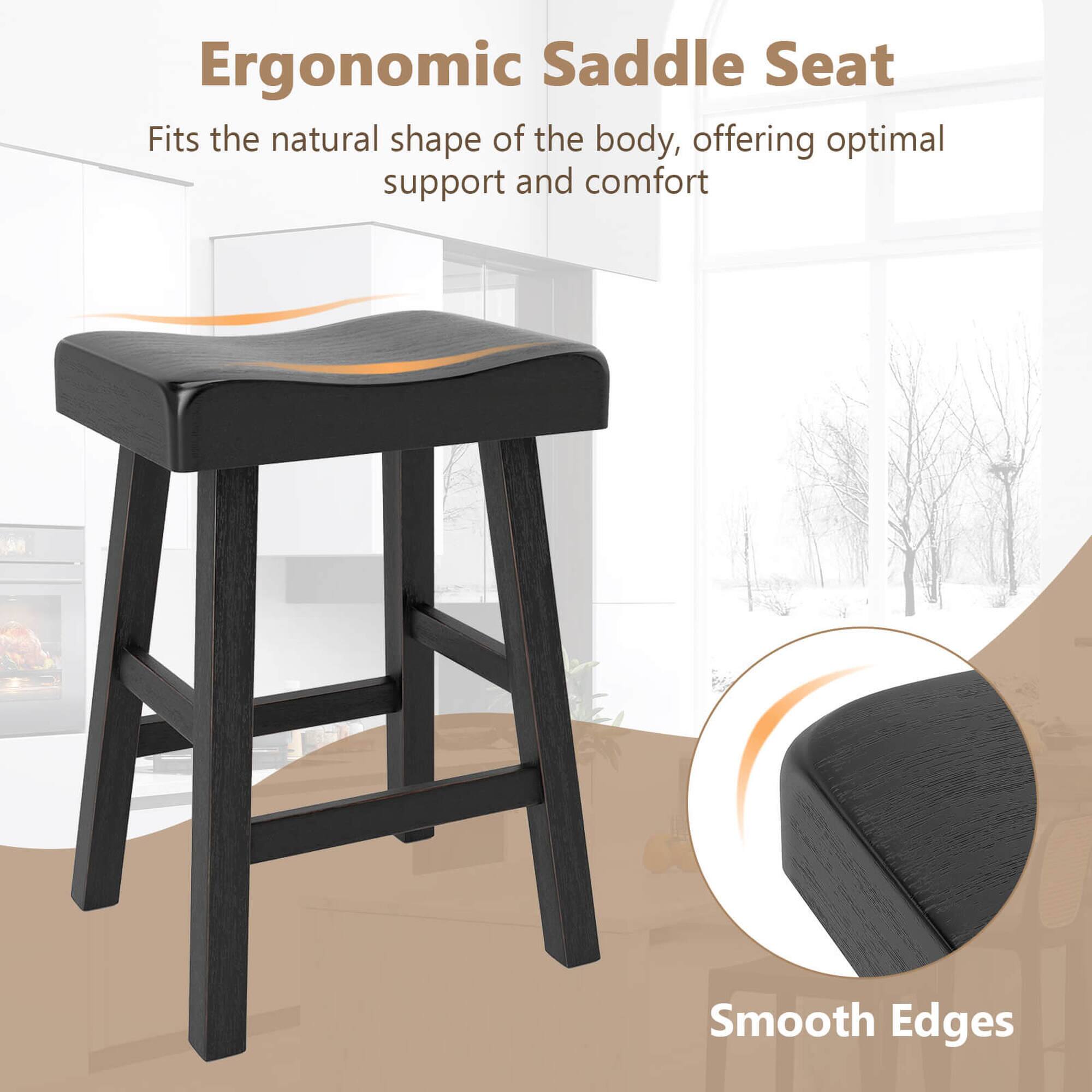 Ergonomic Saddle Seat Fits the natural shape of the body, offering optimal support and comfort. Smooth Edges.