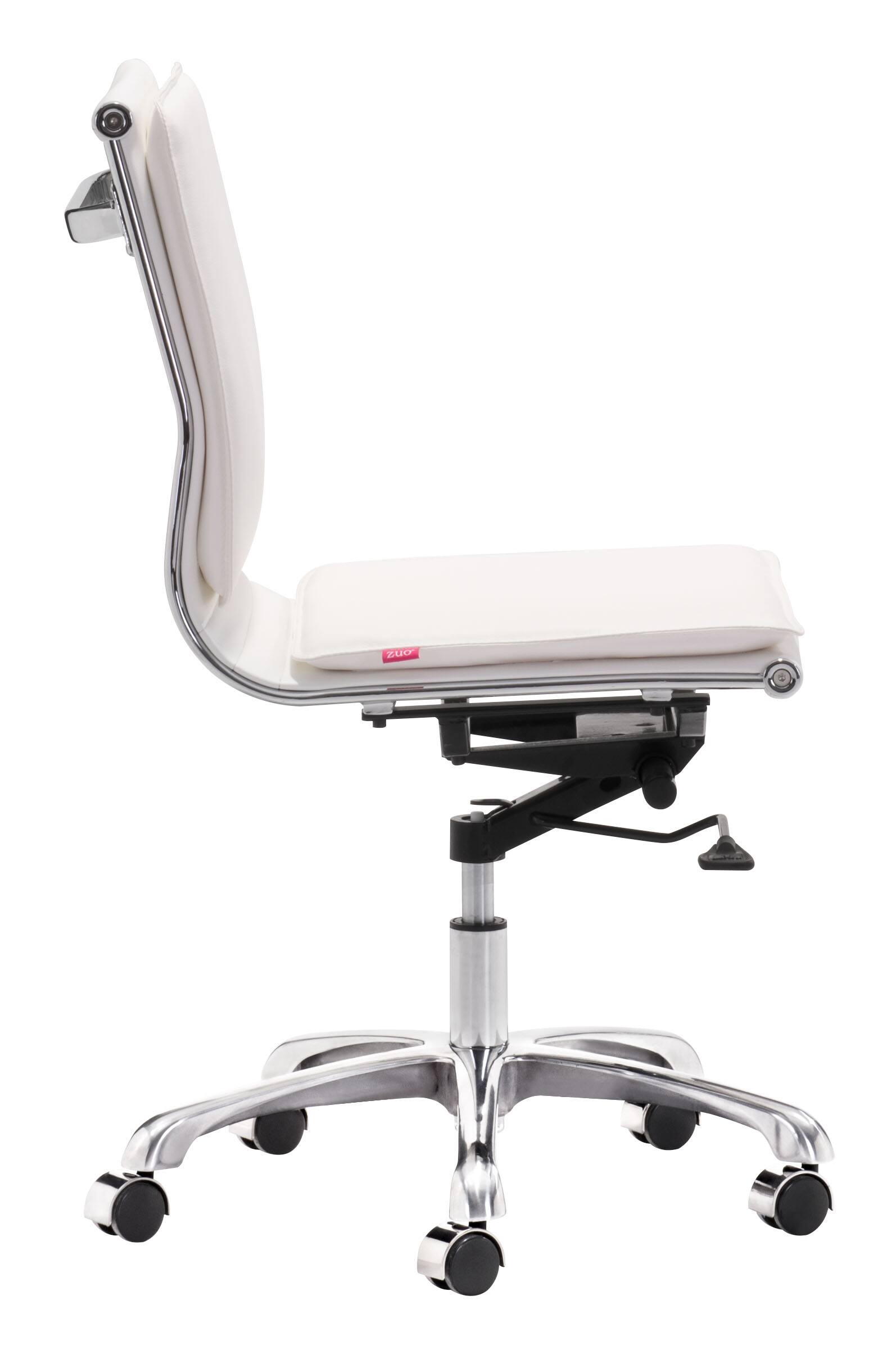 Back. Hivvago - Lider Plus Armless Office Chair White - White.