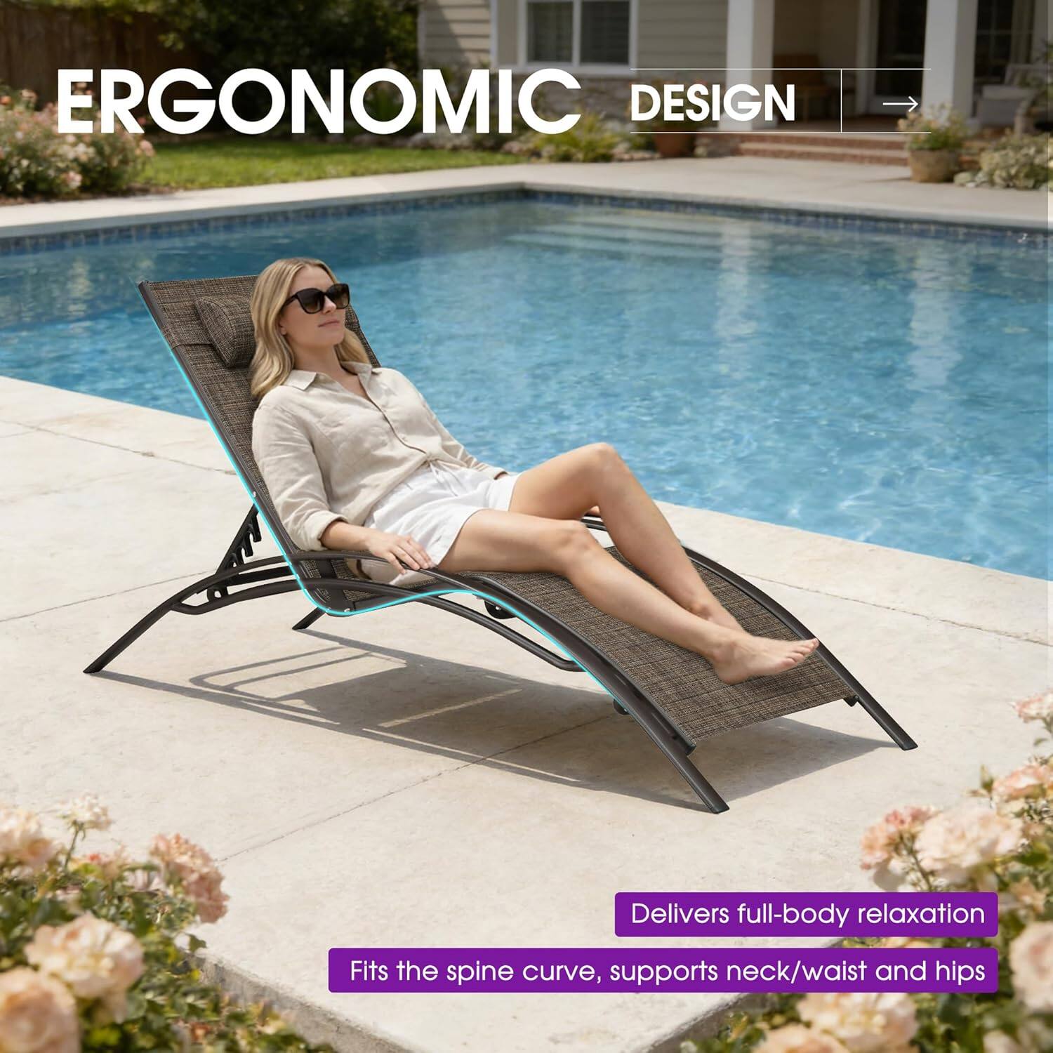 ERGONOMIC DESIGN

Delivers full-body relaxation

Fits the spine curve, supports neck/waist and hips