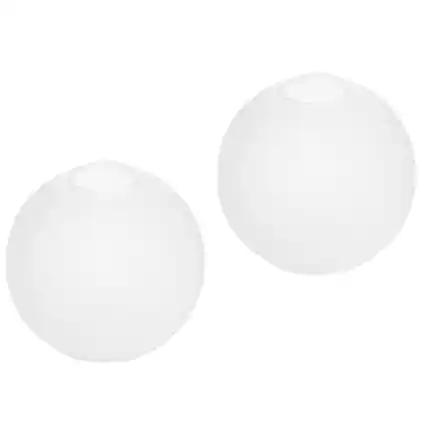 Front. Comfort Essence - Pack Clear Glass Shade Replacements Globe Lamp Covers For Light Fixtures Inch Fitter Globes Lampshades Wall - White 2-PACK.
