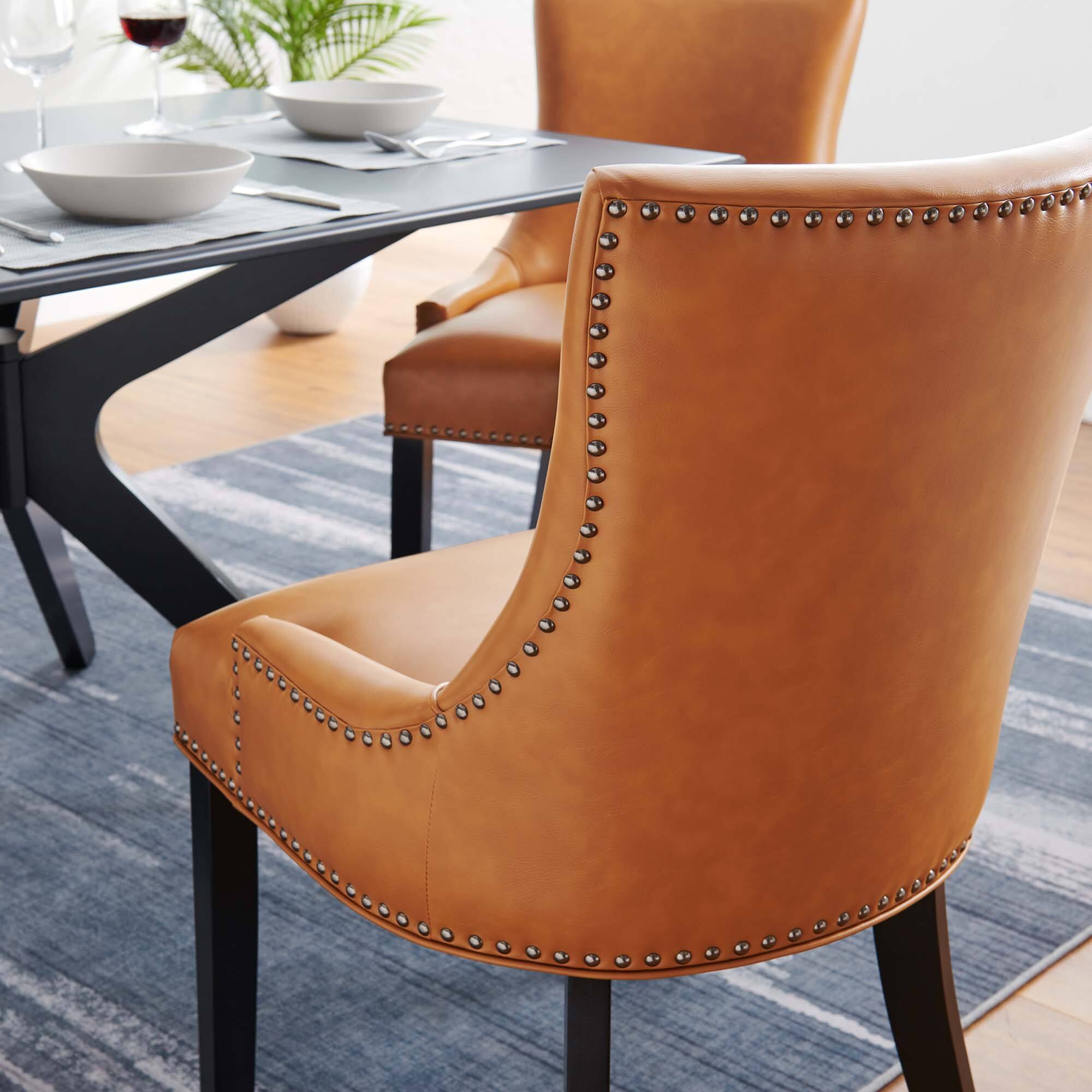 Alt View 4. Modway - Marquis Vegan Leather Dining Chair by Modway - Brown.