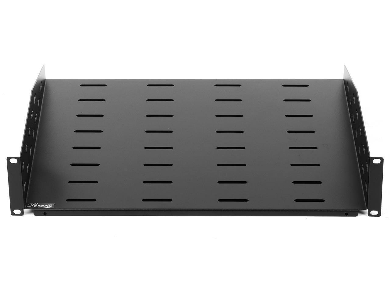 Alt View 3. Rosewill - Rosewill 2U 19-Inch Universal Vented Rack Mount Cantilever Server Cabinet Shelf 16-Inches Deep Black-RSA-2USHF00 - Black.