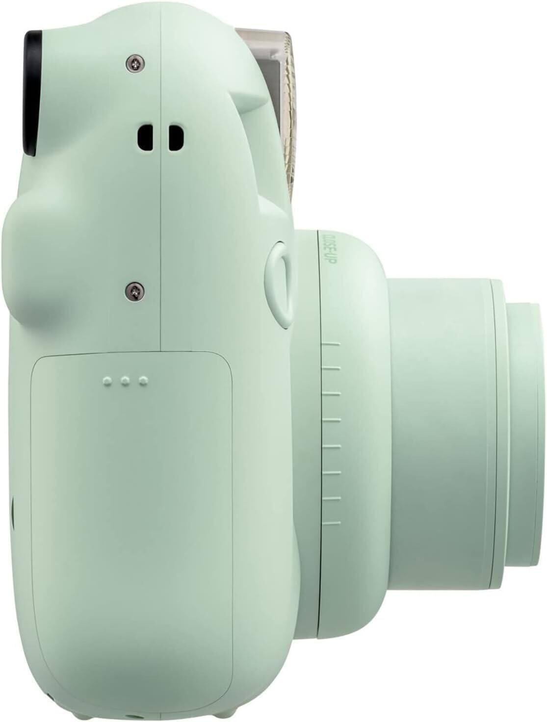 Left. Fujifilm - Fujifilm Instax Mini 12 Camera with Fujifilm Instant Mini Film (40 Sheets) Bundle - Mint Green.