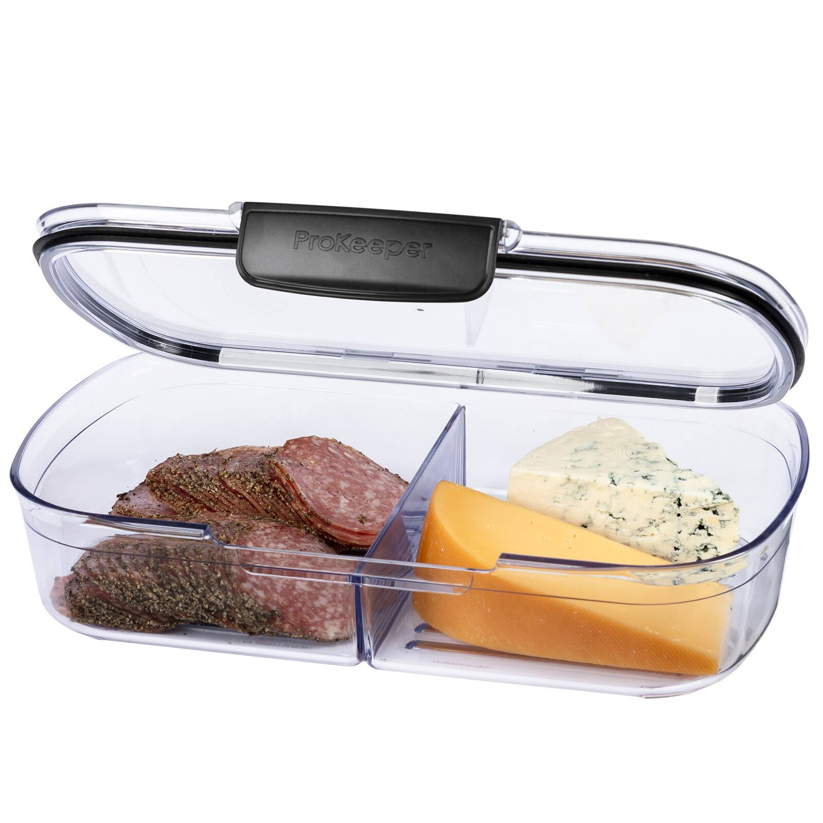 Alt View 1. Progressive International - ProKeeper+ Airtight Split Deli Storage Container, Clear Plastic - Clear.