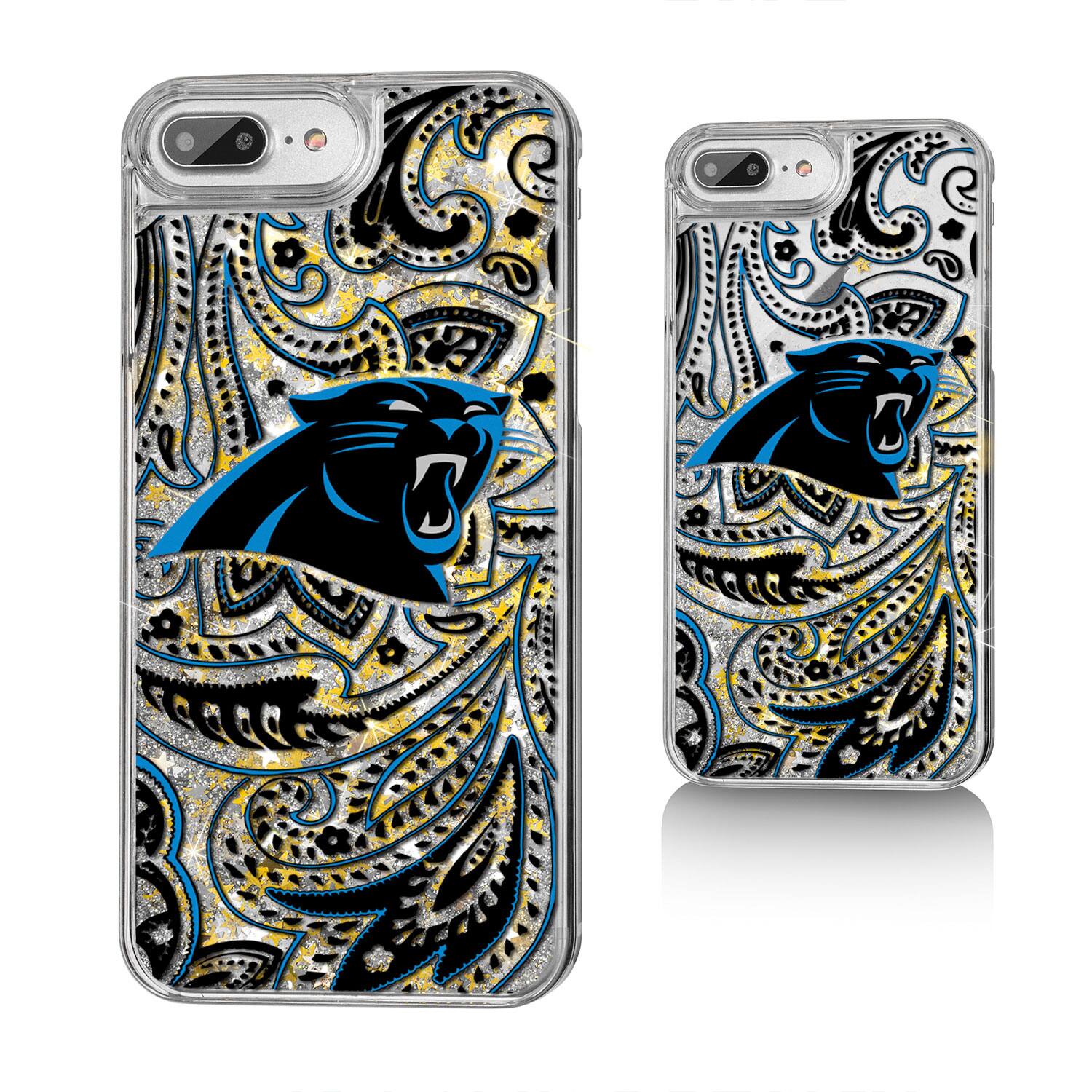 Alt View 3. Keyscaper - Carolina Panthers iPhone Paisley Design Glitter Case - 14 - Multicolor.