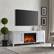 Alt View 33. Henn & Hart - Chabot Log Fireplace TV Stand for TVs up to 75" - White.