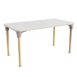 Flash Furniture - Bright Beginnings 23.5" x 47" Commercial Wooden Rectangle Adjustable Height Classroom Activity Table - Metal Legs Adjust - White