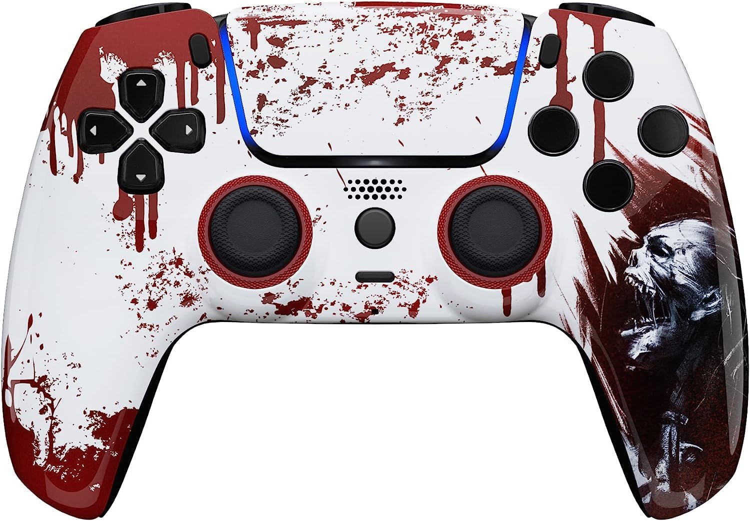 Front. Custom Controllerzz - Custom Wireless Controller for PS5 - Bloody Zombie.