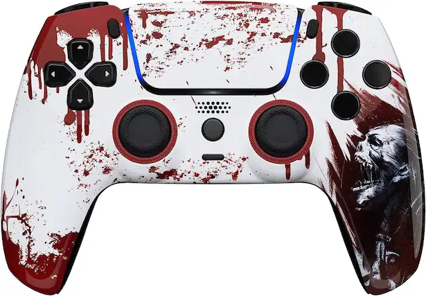 Front. Custom Controllerzz - Custom Wireless Controller for PS5 - Bloody Zombie.