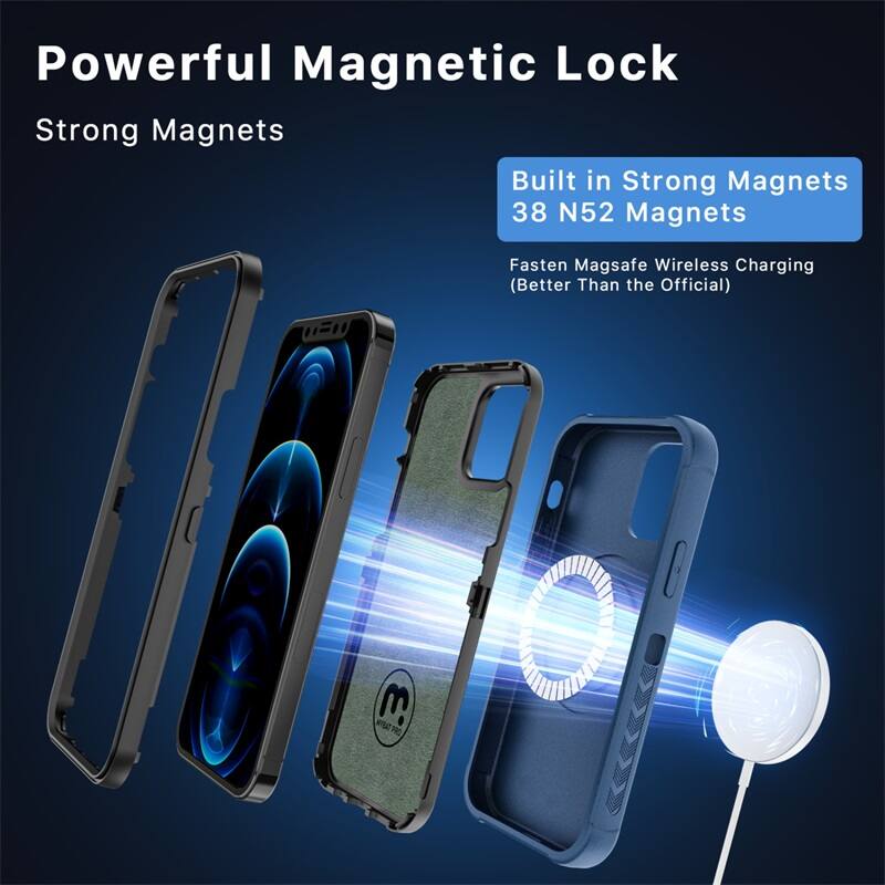 Powerful Magnetic Lock
Strong Magnets
Built in Strong Magnets
38 N52 Magnets
Fasten Magsafe Wireless Charging (Better Than the Official)