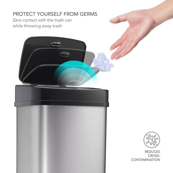 PROTECT YOURSELF FROM GERMS  
Zero contact with the trash can while throwing away trash  

REDUCES CROSS-CONTAMINATION