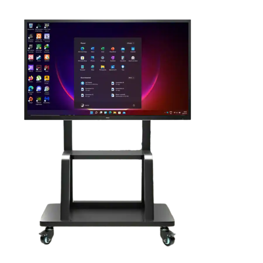Promethean Roling Stand Smart Tech Mobile Floor Stand for Promethean ActivPanel AP5 75 Black ...