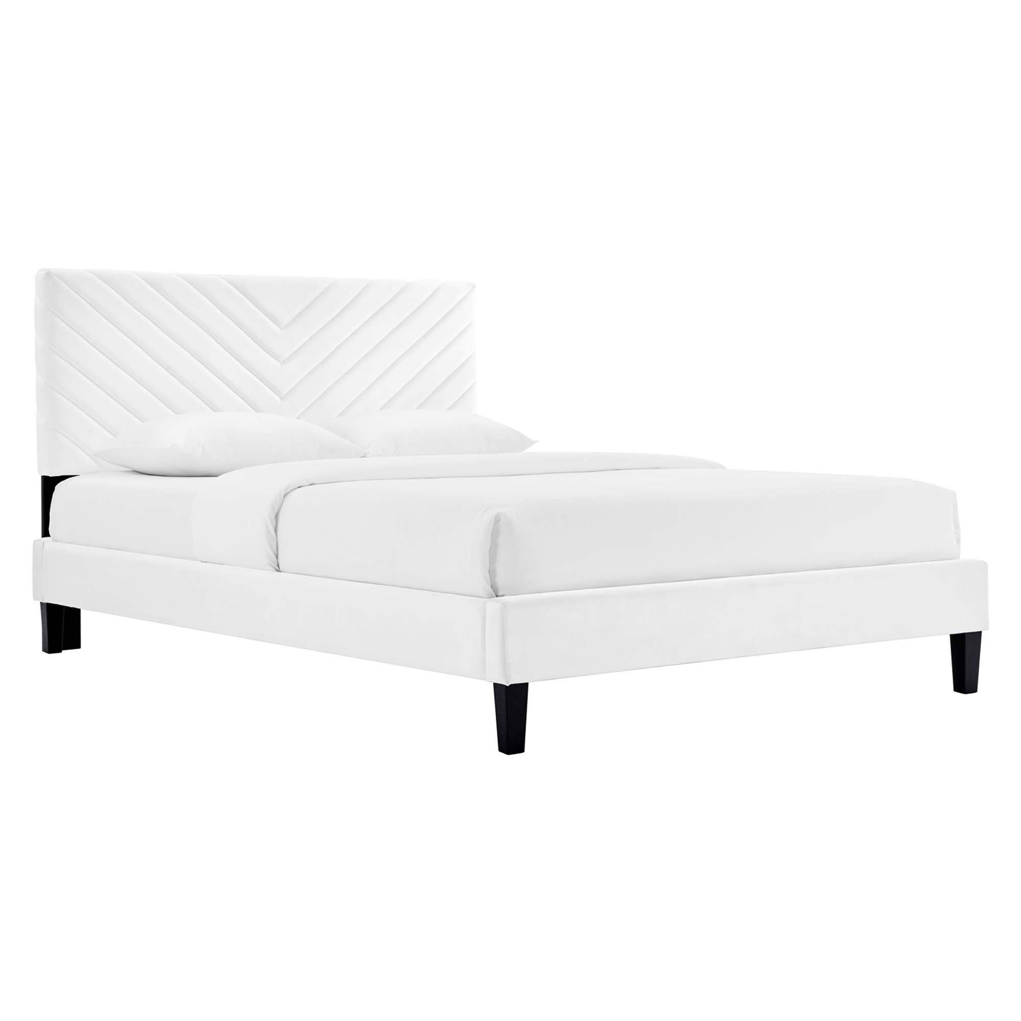 Modway - Roxanne Performance Velvet Queen Platform Bed - White price history on PriceWatchPro