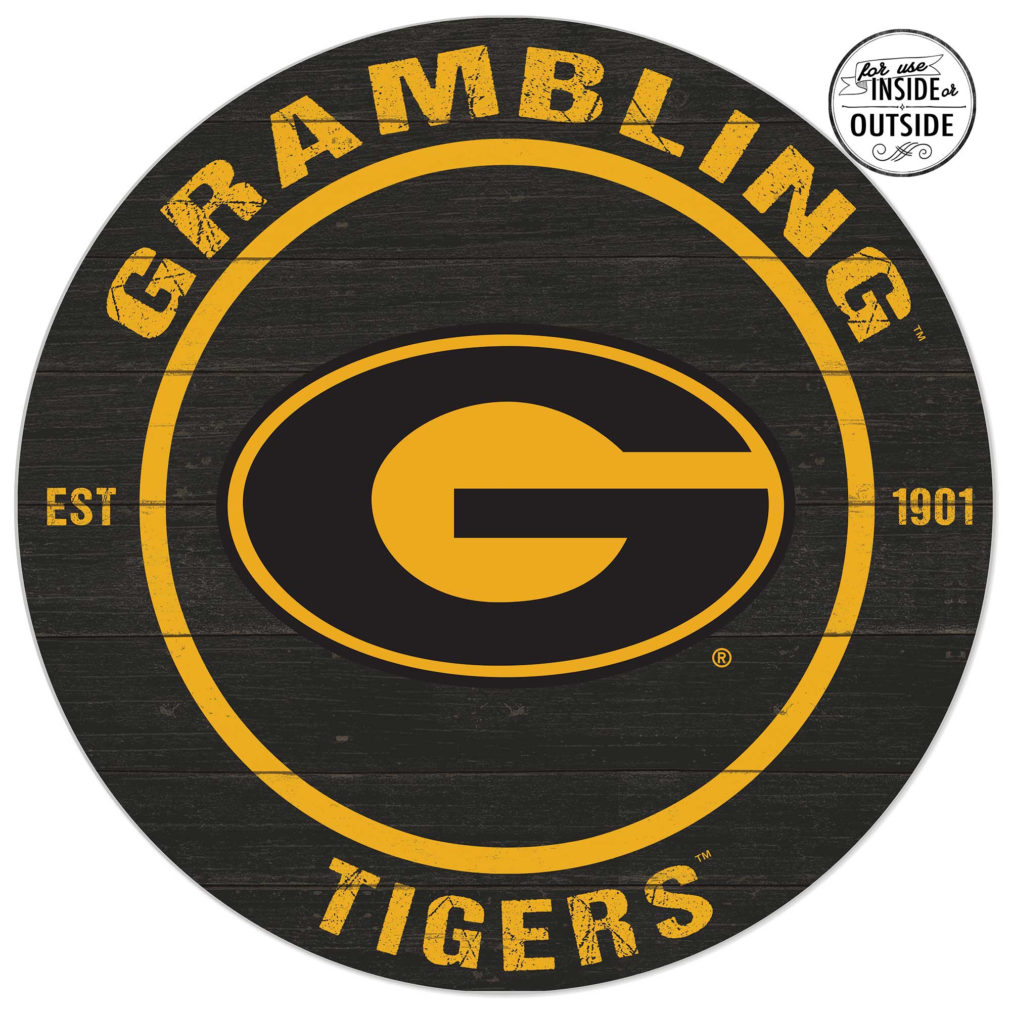 Grambling Tigers 20'' x 20'' Indoor/Outdoor Circle Sign