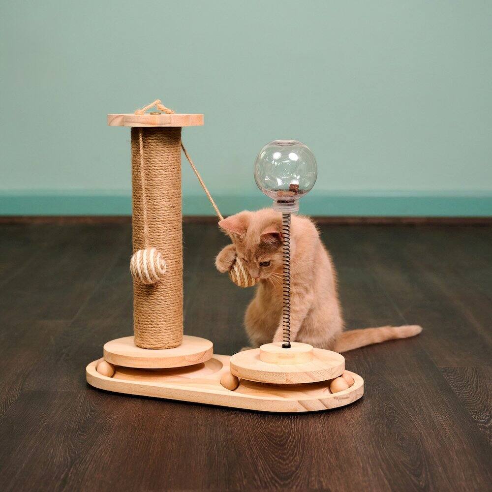 Back. Armarkat - Interactive Scratch Post Activity Center The Ultimate Cat Playground - Beige.