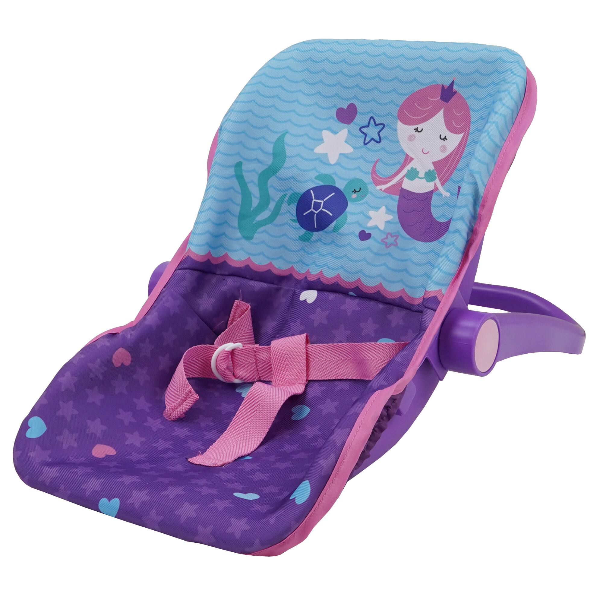 Angle. 509 Crew - Mermaid Doll Car Seat - Kids Pretend Play, Converts Into a Feeding Chair  3+.