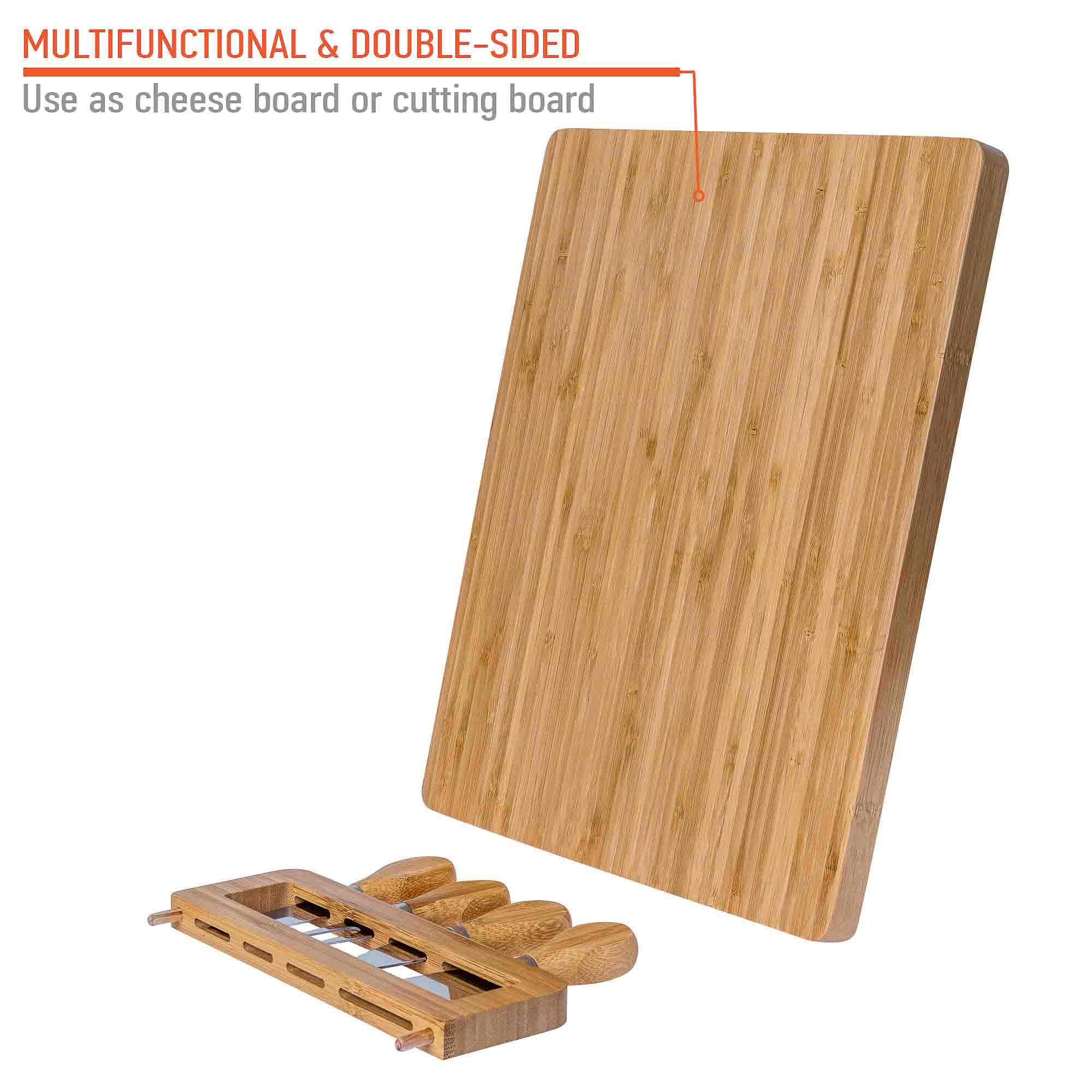 MULTIFUNCTIONAL & DOUBLE-SIDED
Use as cheese board or cutting board