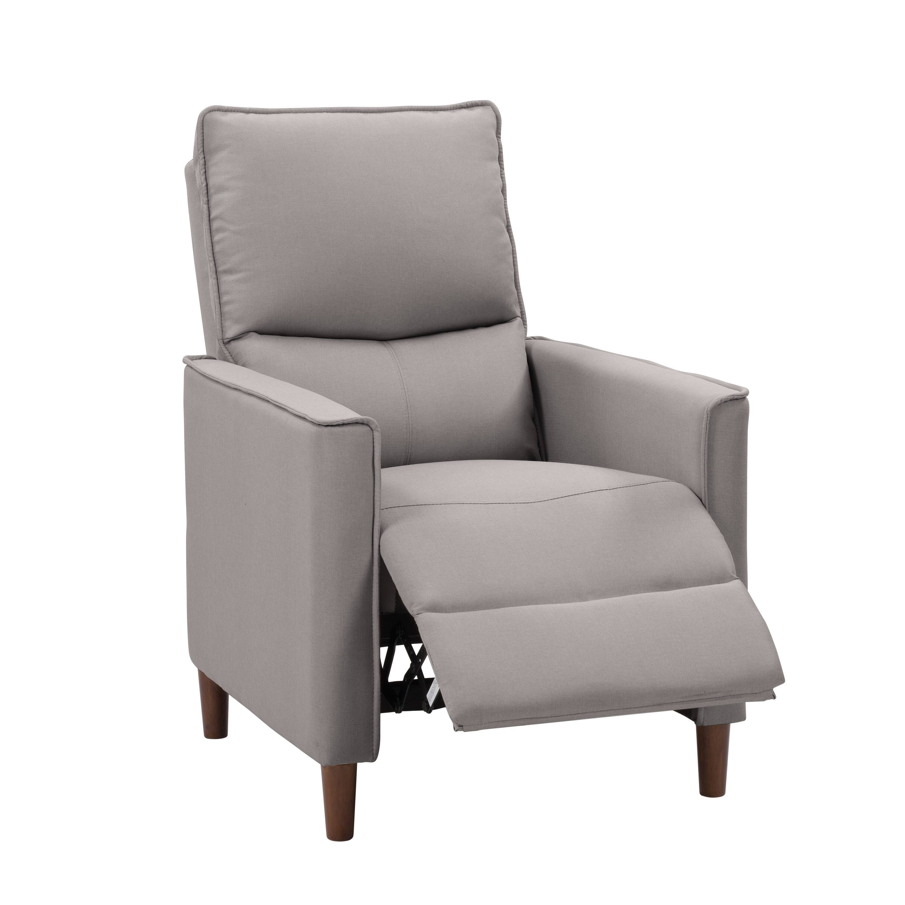 Alt View 11. CorLiving - Alder Manual Fabric Recliner - Light Grey.