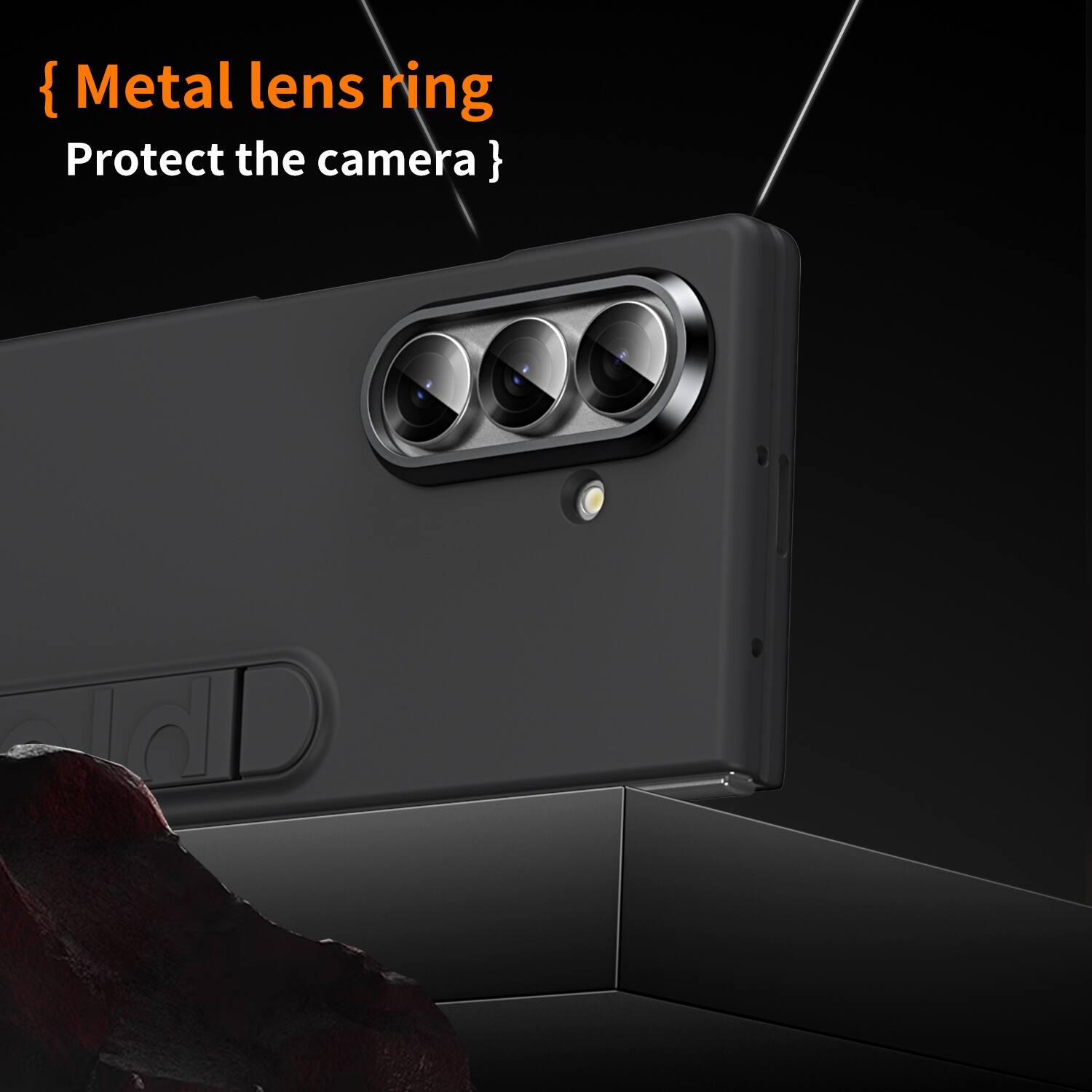 {Metal lens ring
Protect the camera}