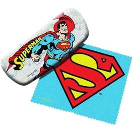 Spoontiques - DC Comics Superman Symbol and Character Eyeglass Case with Lens Cloth - Multicolor