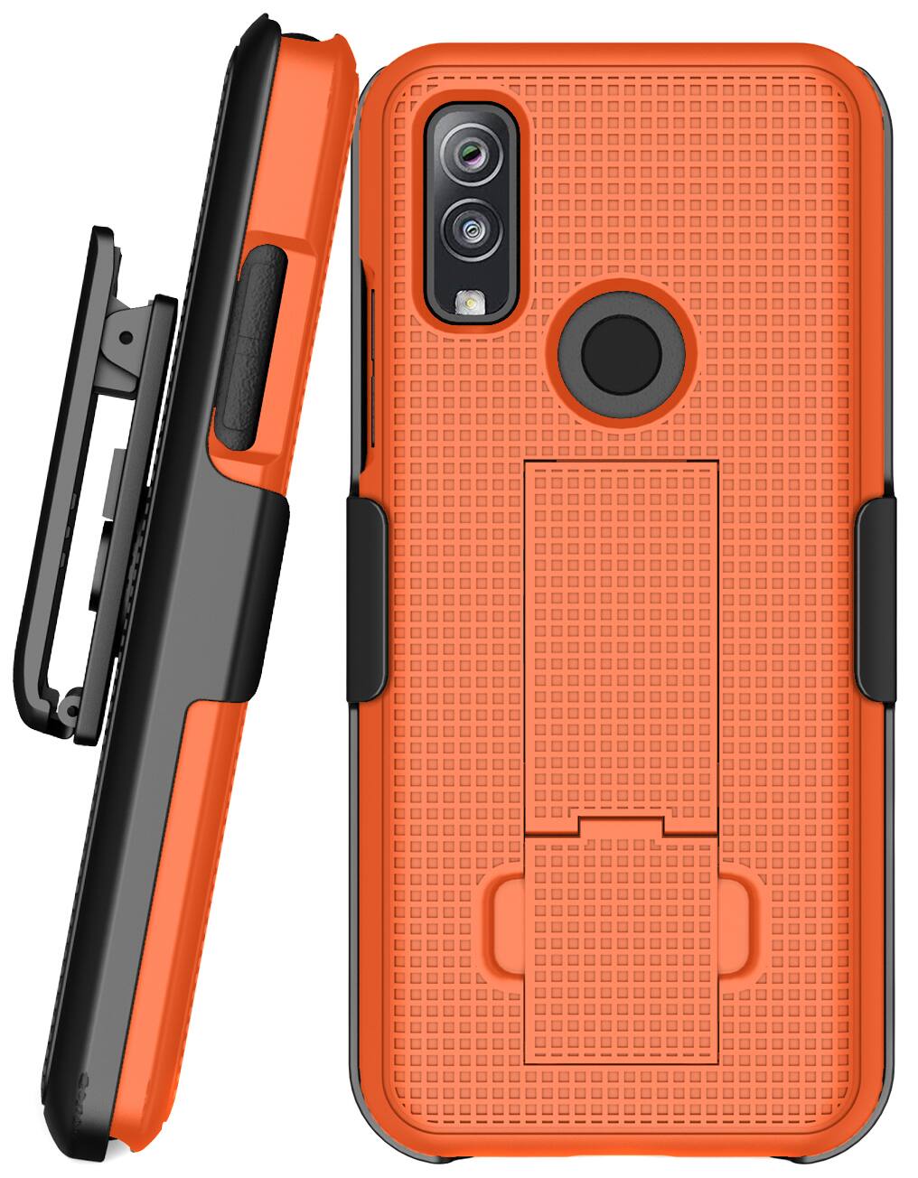 Alt View 2. Nakedcellphone - Case with Stand and Belt Clip Holster for Kyocera DuraSport 5G Phone - Orange.