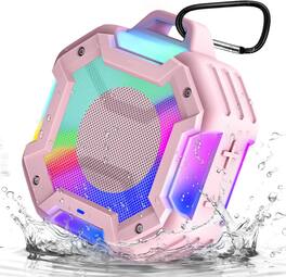 FINEAK - Waterproof Bluetooth Speaker-Portable Sound for Shower & Outdoor Fun - Pink