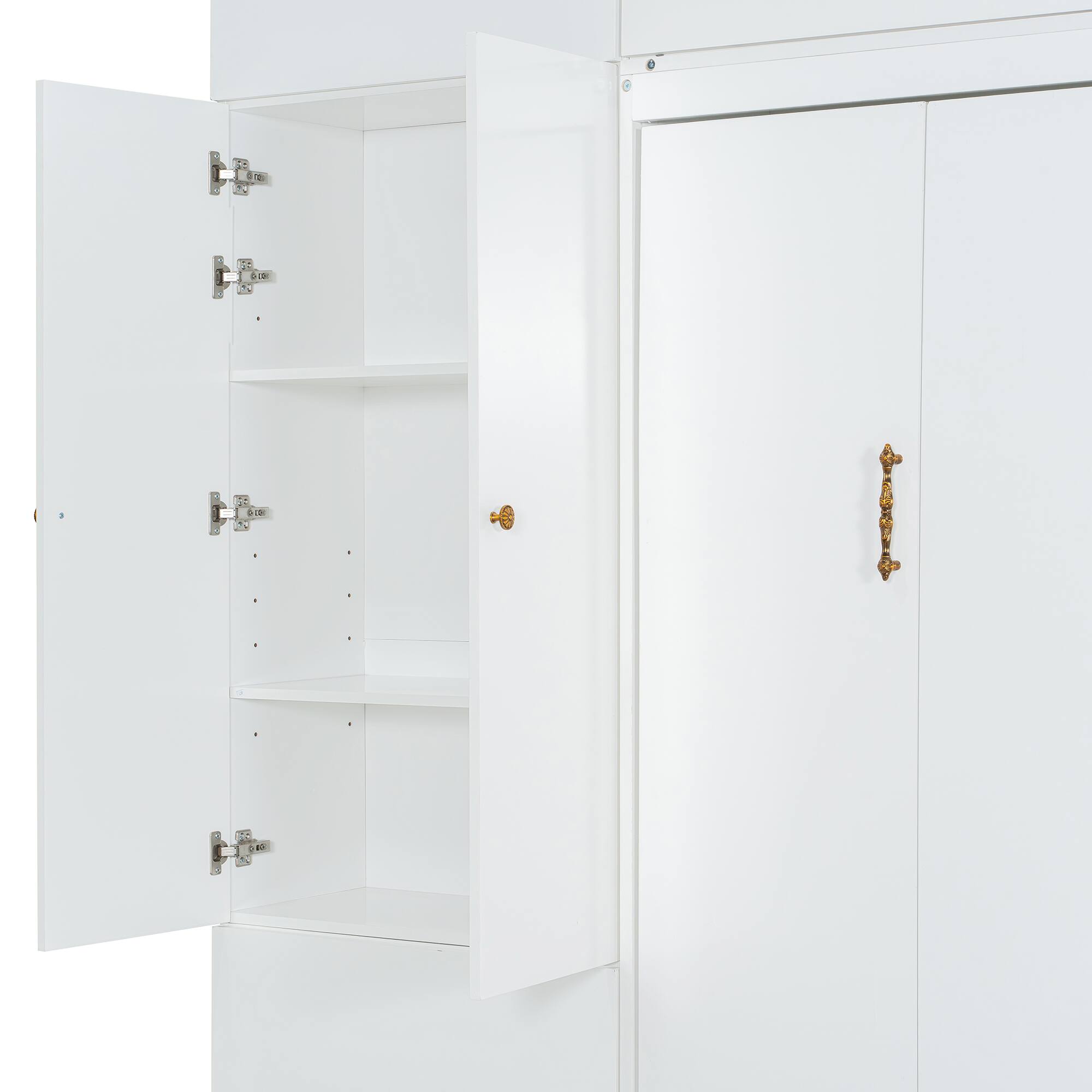 Alt View 8. Anysun - Queen Size Murphy Bed Wall Bed with Sofa and Shelves,Green Panel - White.