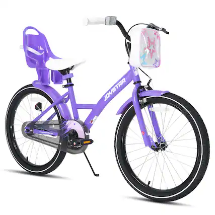 Front. JOYSTAR - JOYSTAR Zinnia 20" Kids Bike for Ages 7-13 Girls, Children's Bicycle with Doll Seat, Purple - Purple.