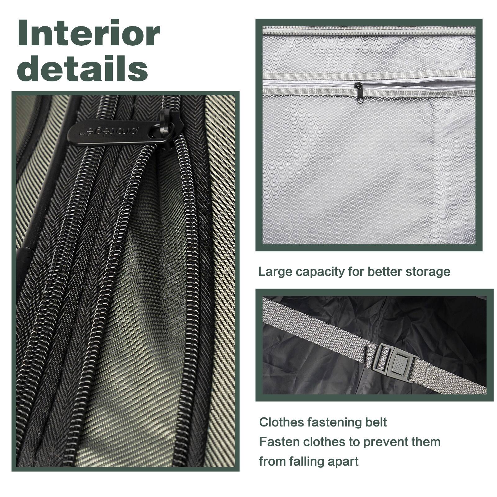 Interior details

- Large capacity for better storage
- Clothes fastening belt
  - Fasten clothes to prevent them from falling apart