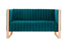 Manhattan Comfort - Trillium Mid-Century Modern 57" Velvet Loveseat - Teal