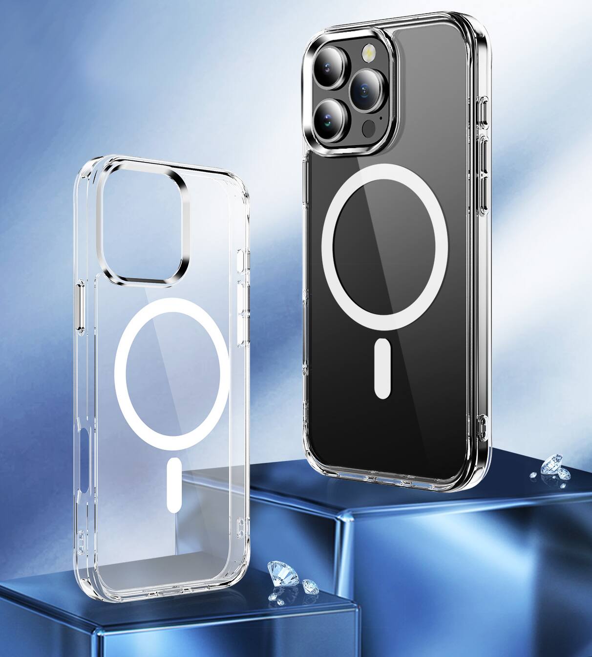 Alt View 7. Nakedcellphone - Clear Case for iPhone 16 Pro Max - Compatible with MagSafe - Clear.