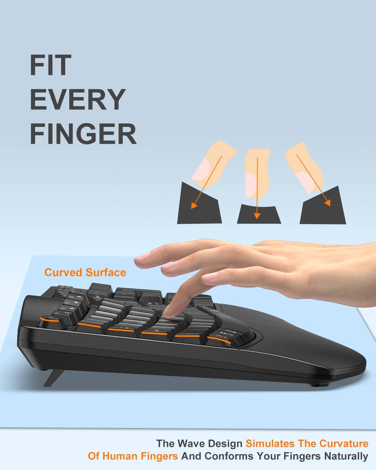 FIT EVERY FINGER

Curved Surface

The Wave Design Simulates The Curvature Of Human Fingers And Conforms Your Fingers Naturally