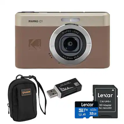 PIXPRO C1
KODAK
PIXPRO LENS f=3.57mm F2.0
in one All
SLINGER
Lexar
C10/UHS-I Lexar SD Adapter for microSD V10 633x HC I W A1 32GB
