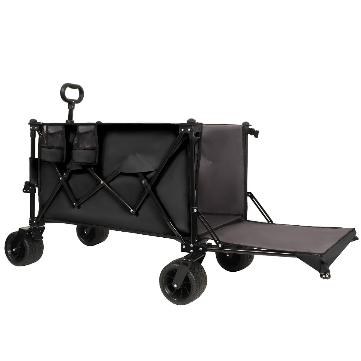 Loheer - Foldable Wagon Cart with Extended Tailgate, Beach Wagon with All Terrain Wheels