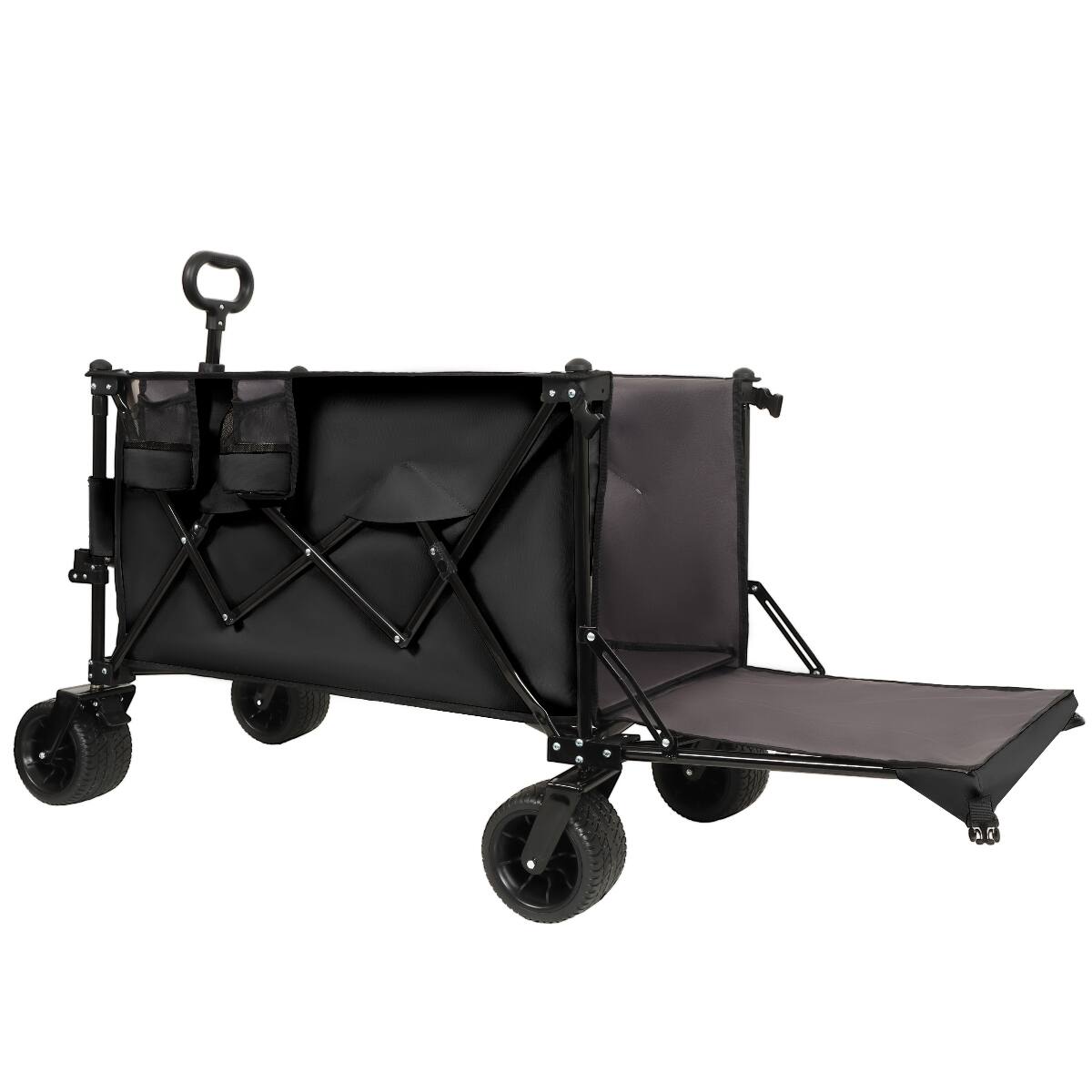 Front. Loheer - Loheer Foldable Wagon Cart with Extended Tailgate, Beach Wagon with All Terrain Wheels.