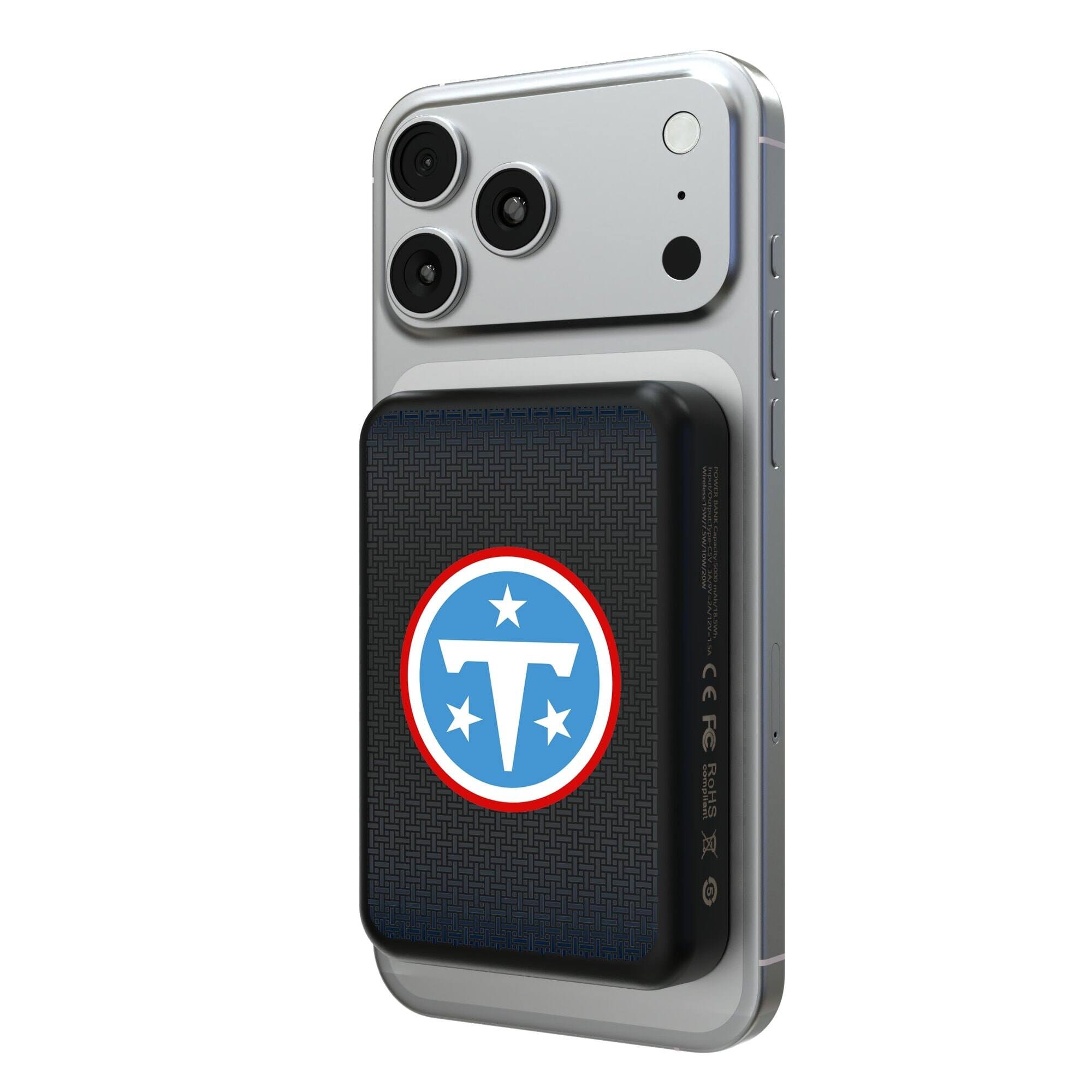 Front. Keyscaper - Tennessee Titans Wireless Magnetic Power Bank - Black.