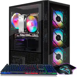STGAubron - Gaming PC Desktop, Radeon RX 580 16G GDDR5, AMD Athlon 3000G 3.5Ghz, 16G RAM, 512G SSD, Win11 Home - Black