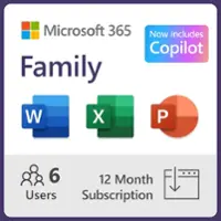 Microsoft - 365 Family (Up to 6 People) (12-Month Subscription) - Activation Required - Windows, Mac OS, Apple iOS, Android [Digital] - Front_Zoom