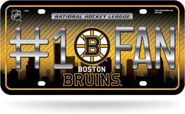 Rico Industries - Boston #1 Bruins Fan Metal License Plate - Multi