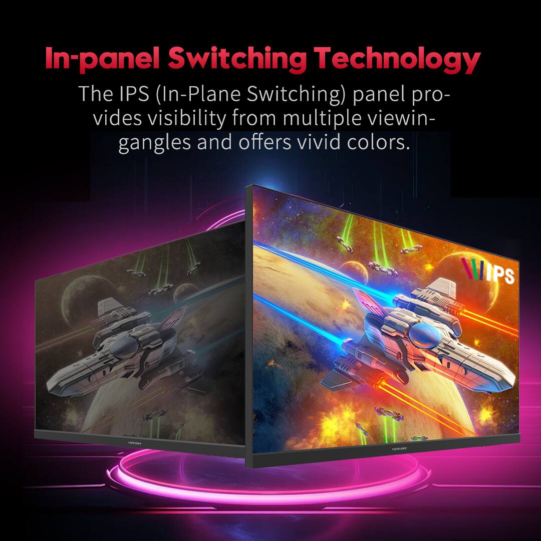 Left. Viewedge - Viewedge 24 Inch Gaming Monitor 4K 60hz, IPS 5ms 2160p 110% sRGB, Type C,HDMI & DP Port, Built-in Speakers - Black.